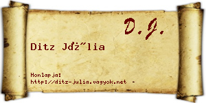 Ditz Júlia névjegykártya